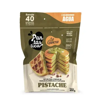 Pantástica Pistache 600g - Mistura para Panquecas Americanas e Waffles